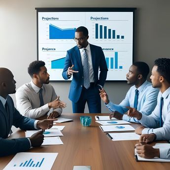 African project management professionals in a strategy meeting